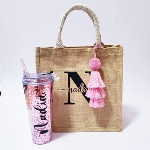 Bolsa y Termo glitter 750 ml