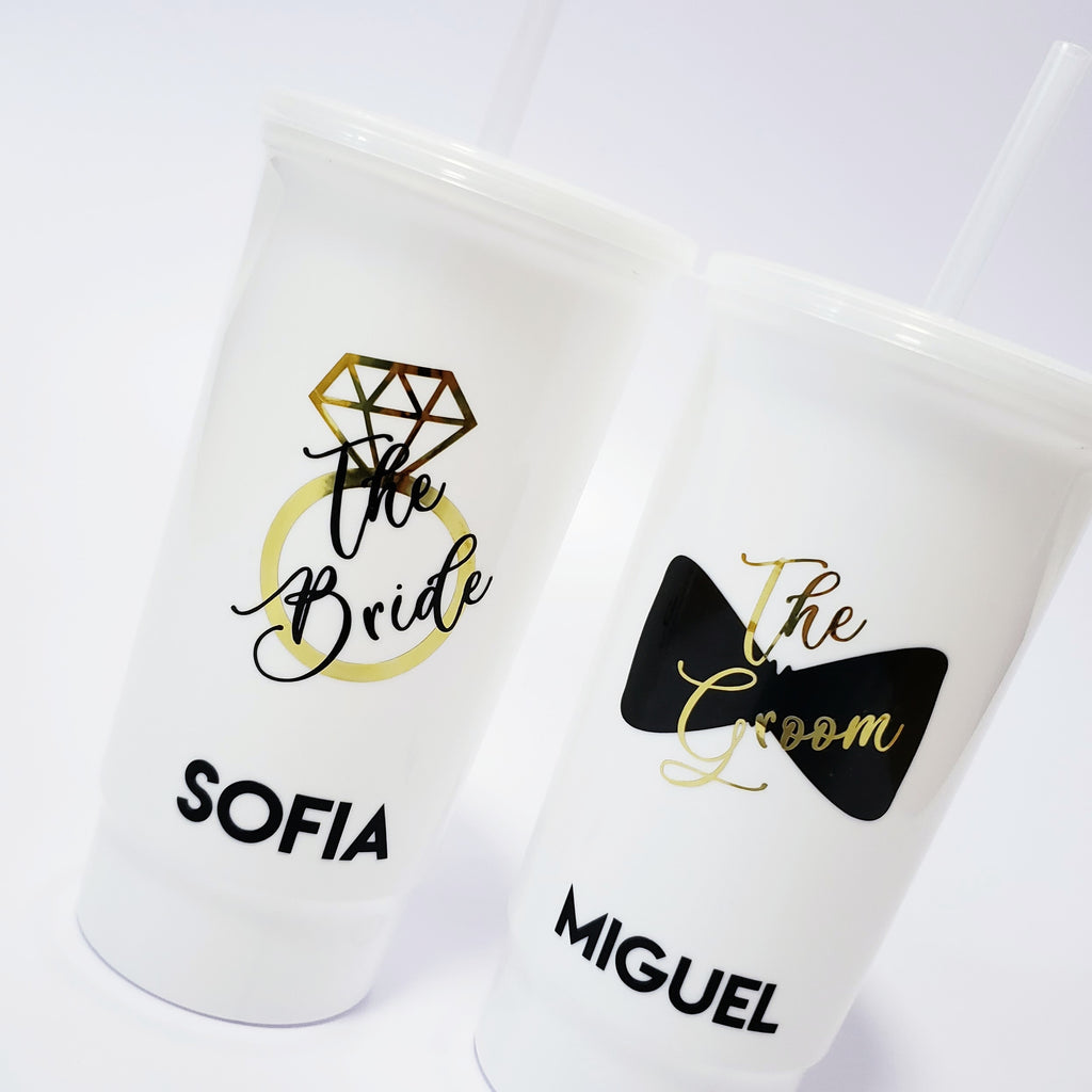 Vasos Personalizados Para Novios, Excelente Opción Para Boda