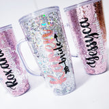 Vaso glitter con asa 800ML