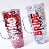 Vaso glitter con asa 800ML