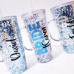 Vaso glitter con asa 800ML