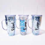 Vaso glitter con asa 800ML